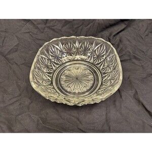 Vintage Glass Bowl With Starburst Pattern